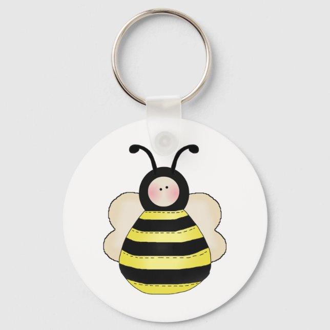 Porte-clés silly cute round bumble bee (Recto)
