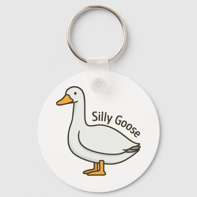 Porte-clés Silly Goose Funny Cartoon Goose (Recto)
