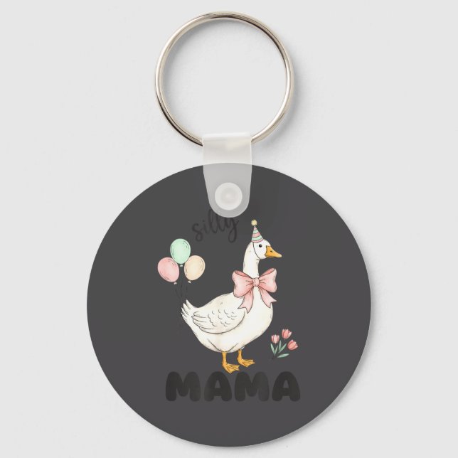 Porte-clés Silly Mama Goose Mom Birthday Party Family Matchin (Recto)