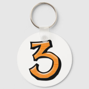 Porte-clés Silly Number 3 Porte - clé blanc orange