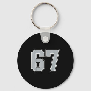Porte-clés Silver Black White Numéro 67 Joueur Jersey Uniform