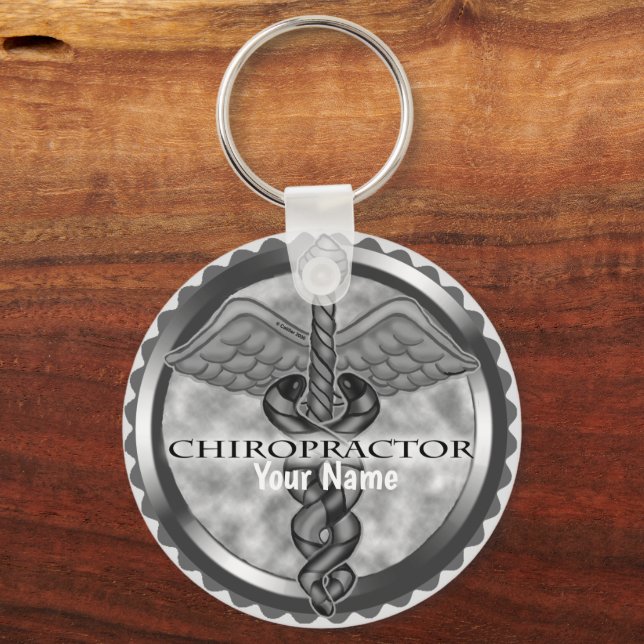 Porte-clés Silver Chiropractor custom name keychain (Recto)