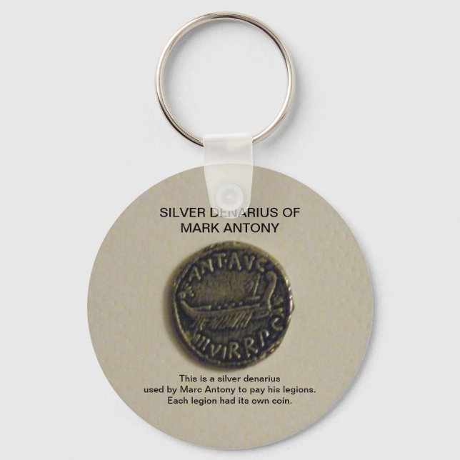Porte-clés Silver Denarius of Marc Antony Photo Keychain (Recto)