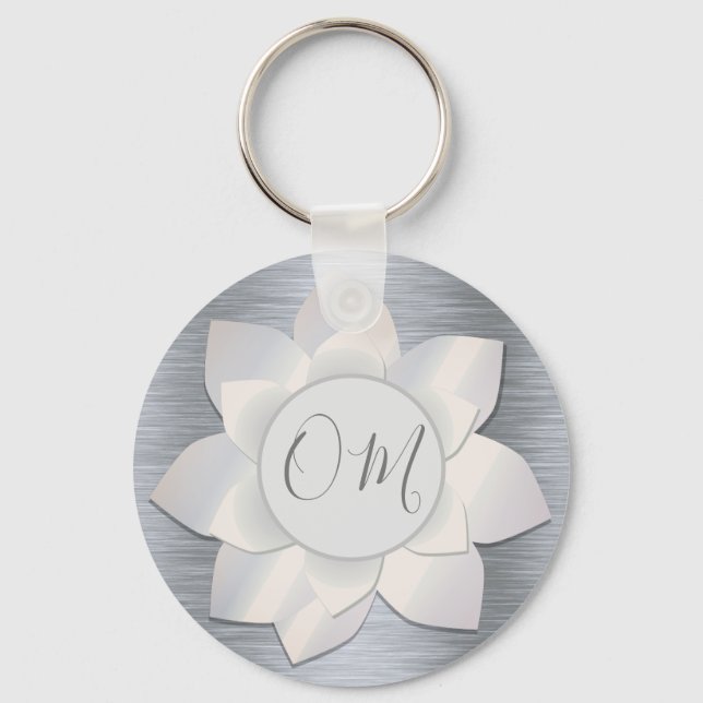 Porte-clés Silver Elegant Lotus OM  (Recto)