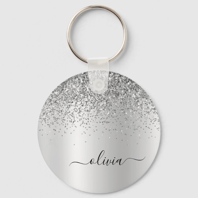 Porte-clés Silver Glitter Glam (Recto)
