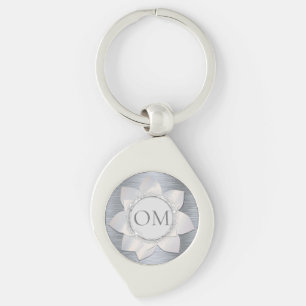 Porte-clés Silver Glittery Elegant Lotus OM Porte - clé