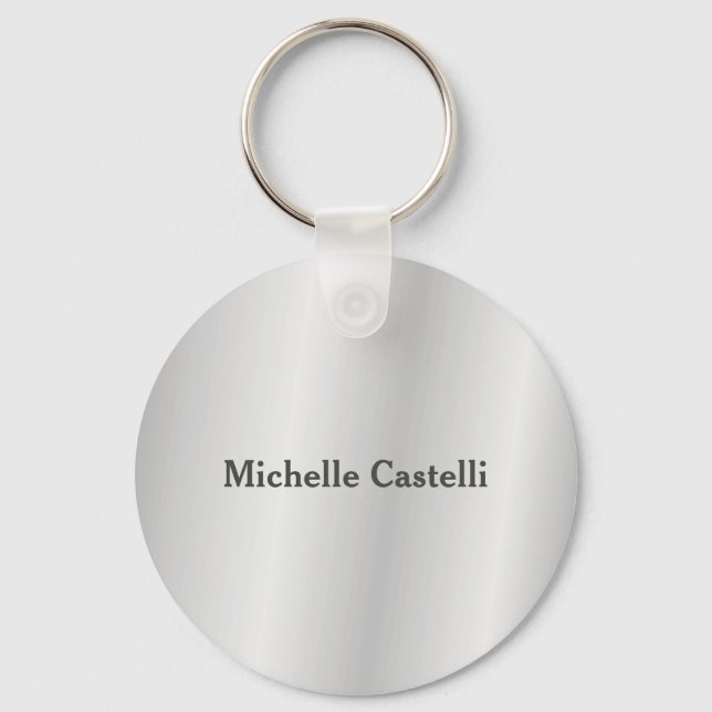 Porte-clés Silver Grey Professional Unique Classical Simple (Recto)