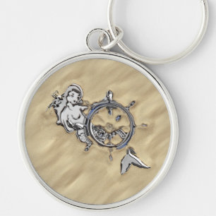 Porte-clés Silver Mermaid in the Sand Decor