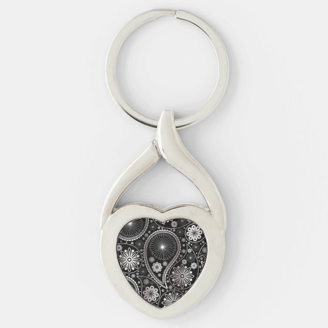 Porte-clés Silver paisley (Devant)