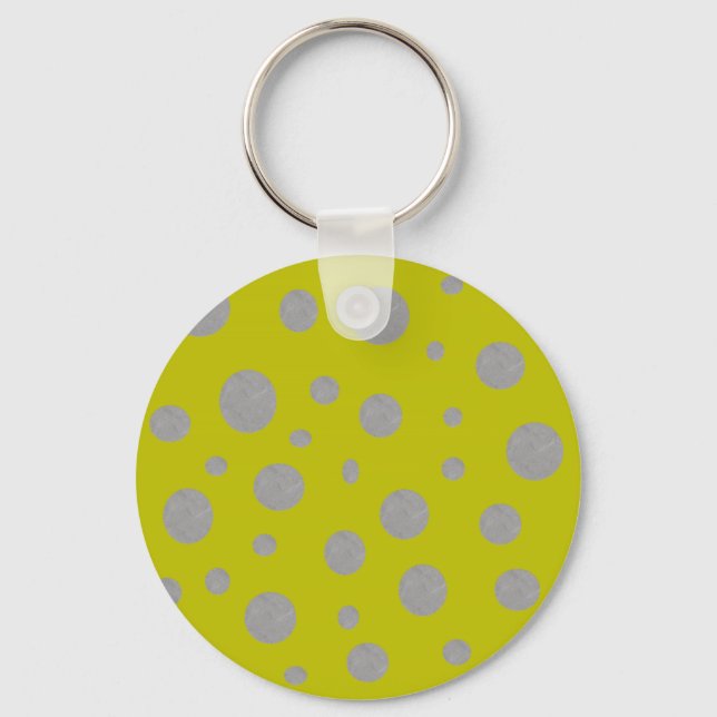 Porte-clés Silver Polka Dots on Golden Background (Recto)