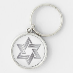 Porte-clés Silver Star of David Keychain