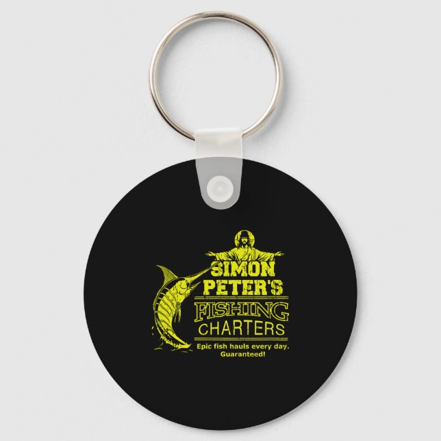 Porte-clés Simon Peter's Fishing Charters Funny Jesus Christ  (Recto)