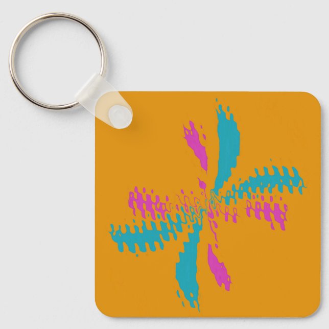 Porte-clés Simple Abstrait Papillon Motif Messy Vol (Recto)