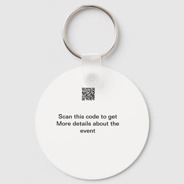 Porte-clés Simple analyse de code Q R modèle d'événement méti (Recto)