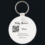 Porte-clés Simple baby shower site web code-barres QR ajouter<br><div class="desc">Conçu pour le baby shower</div>