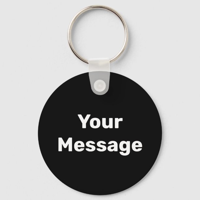 Porte-clés Simple Black and White Message Text Photo Template (Recto)