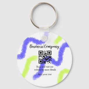 Porte-clés Simple business company website barcode QR add nam
