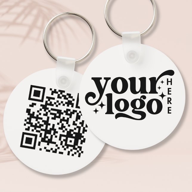 Porte-clés Simple Business Logo QR Code Company Promotional  (Simple Business Logo QR Code Company Promotional Keychain)