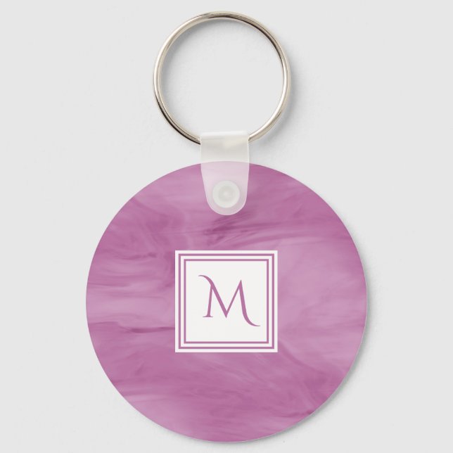 Porte-clés Simple clair violet subtil marbre moderne Monogram (Recto)