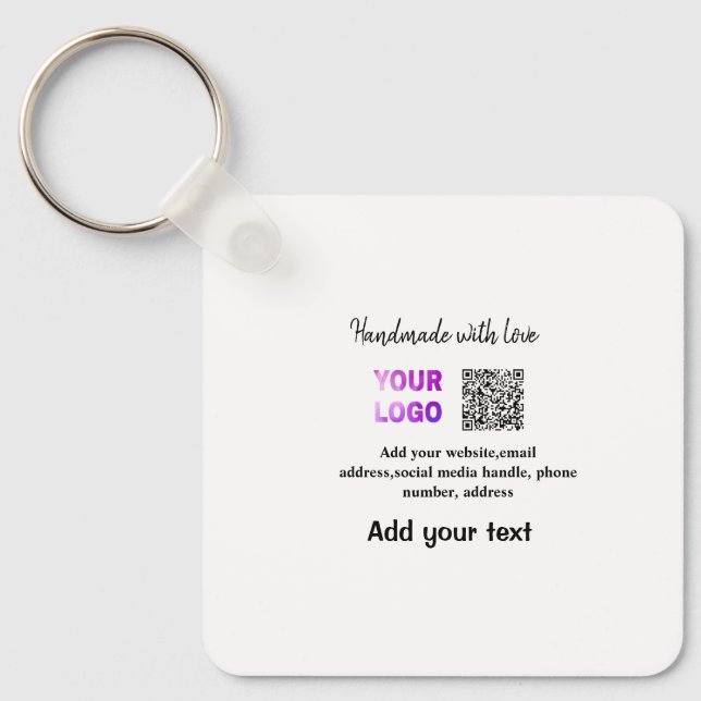 Porte-clés Simple code QR minimal ajouter un logo nom de code (Recto)