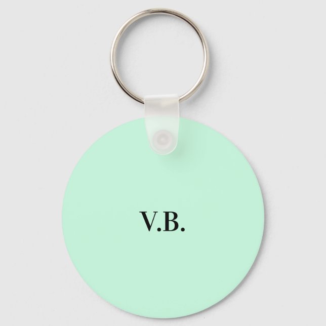 Porte-clés Simple couleur unie ajouter nom texte monogramme  (Recto)