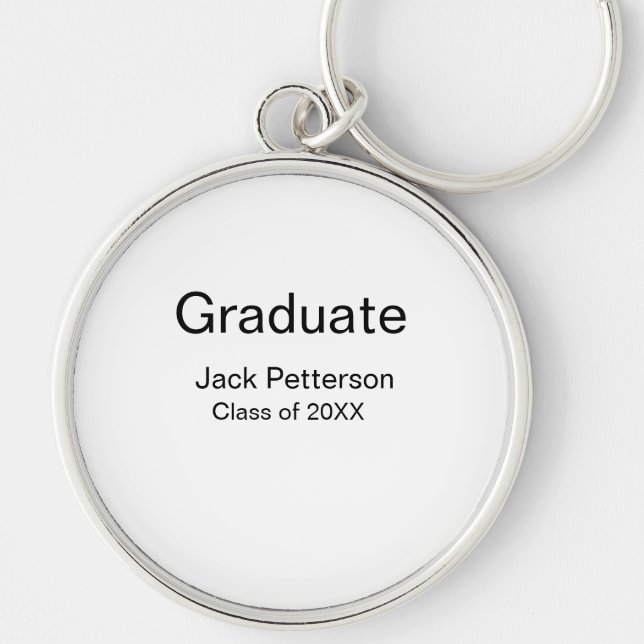 Porte-clés simple diplôme minimal ajouter nom classe moderne (Devant)