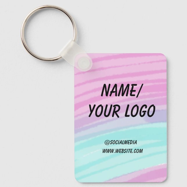Porte-clés simple et minimal ajouter votre logo aquarelle (Recto)