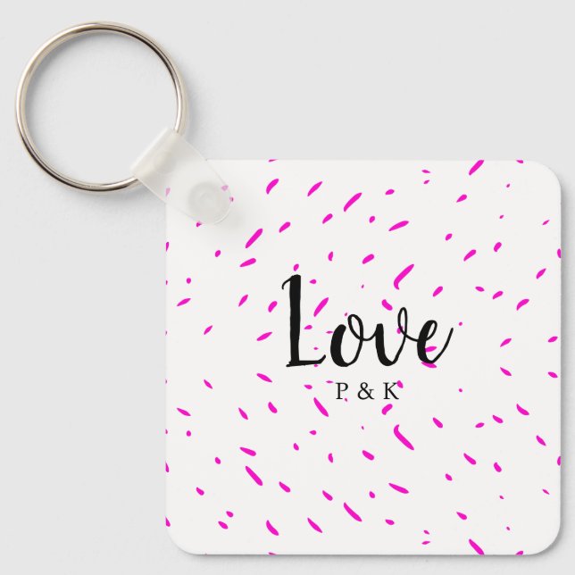 Porte-clés Simple fond de nom d'amour abstrait rose minimalis (Recto)