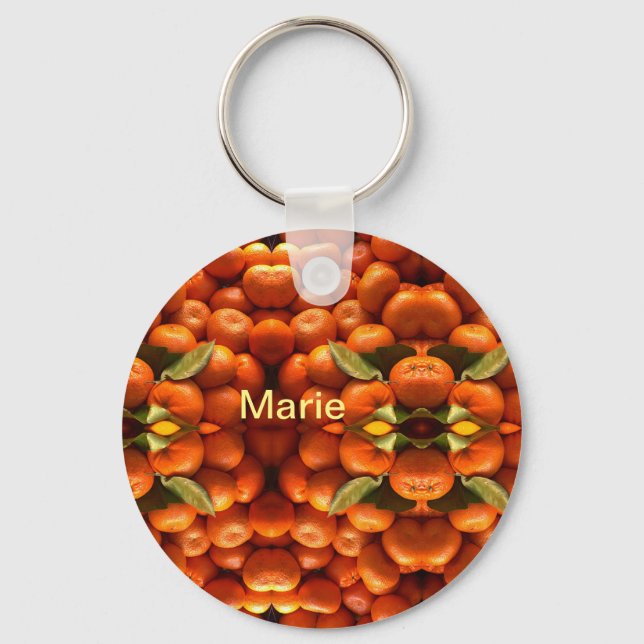 Porte-clés Simple fruit orange ajouter nom minimal personnali (Recto)