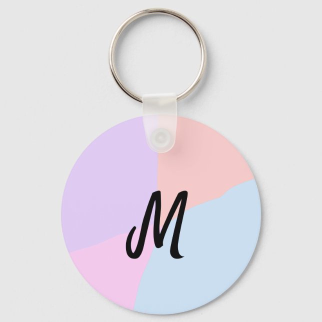 Porte-clés simple logo monogramme minimal personnalisé (Recto)