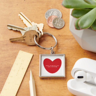 Porte-clés Simple mignon coeur rouge coutume Saint Valentin