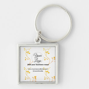 Porte-clés simple minimal ajoutez votre logo/design or jaune