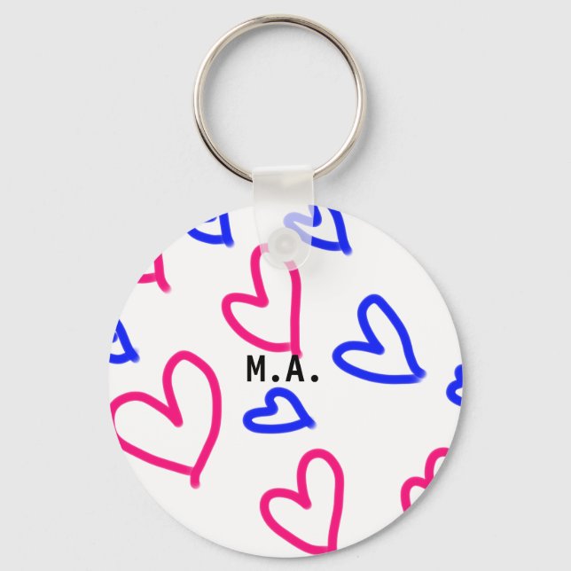 Porte-clés SIMPLE MINIMAL.CUTIE AJOUTER NOM BÉBÉ cœur ajouter (Recto)