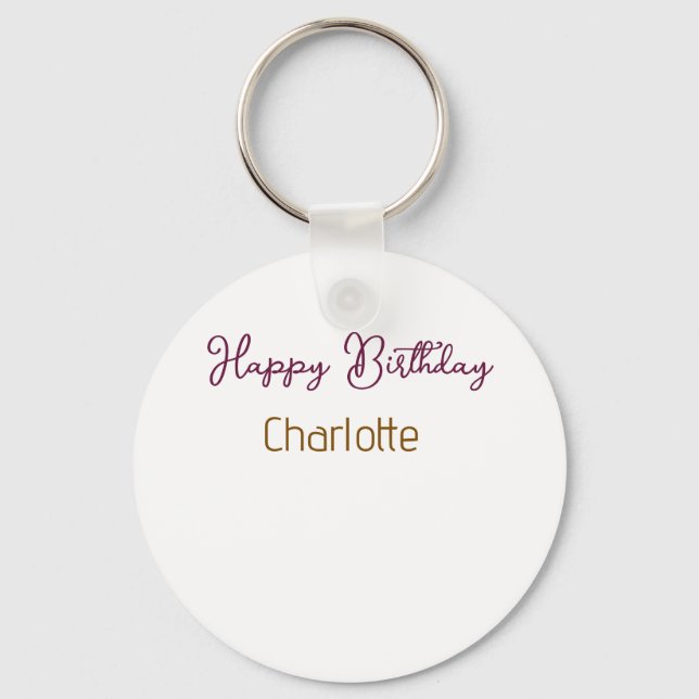Porte-clés SIMPLE MINIMAL.CUTIE AJOUTEZ LE NOM DE BÉBÉ joyeux (Recto)