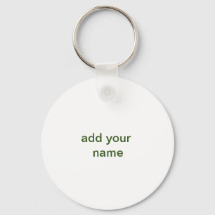 Porte-clés Simple minimal vert ajoutez votre texte nom photo
