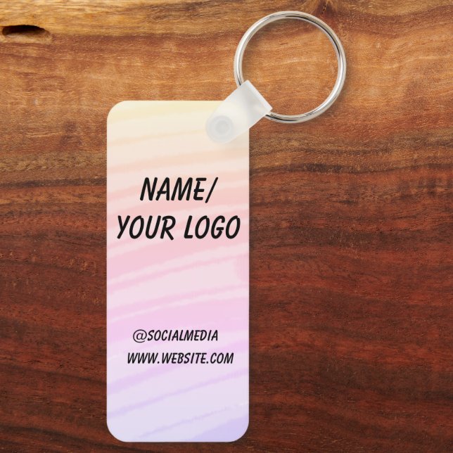 Porte-clés simple minimum ajouter votre logo nom aquarelle ke (Verso)
