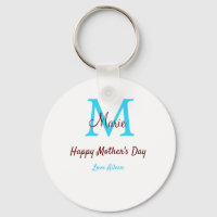simple minimum jour mère bleu monogramme rose nom