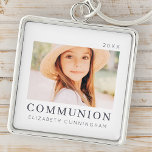 Porte-clés Simple Modern Chic Custom First Communion Photo<br><div class="desc">Design is composed of modern chic typography with sans serif and serif font. Add a custom photo of your son/daughter and year.</div>
