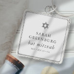 Porte-clés Simple moderne Elégante étoile de David Bat mitzva<br><div class="desc">Design est composé de typographie sans serif et de typographie cursive joueuse sur un arrière - plan simple. Disponible ici : http://www.zazzle.com/store/selectpartysupplies</div>