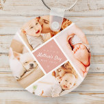Porte-clés Simple moderne Joyeux Fête des Mères Photo personn<br><div class="desc">Ce design simple et moderne est composé de typographie serif et d'ajouter une photo sur mesure.Joyeuse typographie de la Fête des Mères entourée de quatre photos de votre mère,  mère,  maman,  maman,  etc. C'est un cadeau parfait pour votre maman le jour de la Mère!</div>