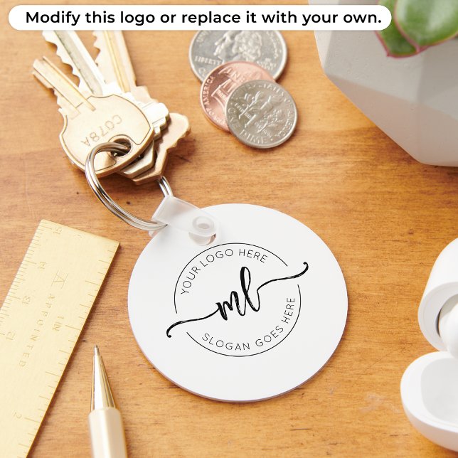 Porte-clés Simple Monogramme de Logo d'Entreprise Initiales B (Créateur téléchargé)