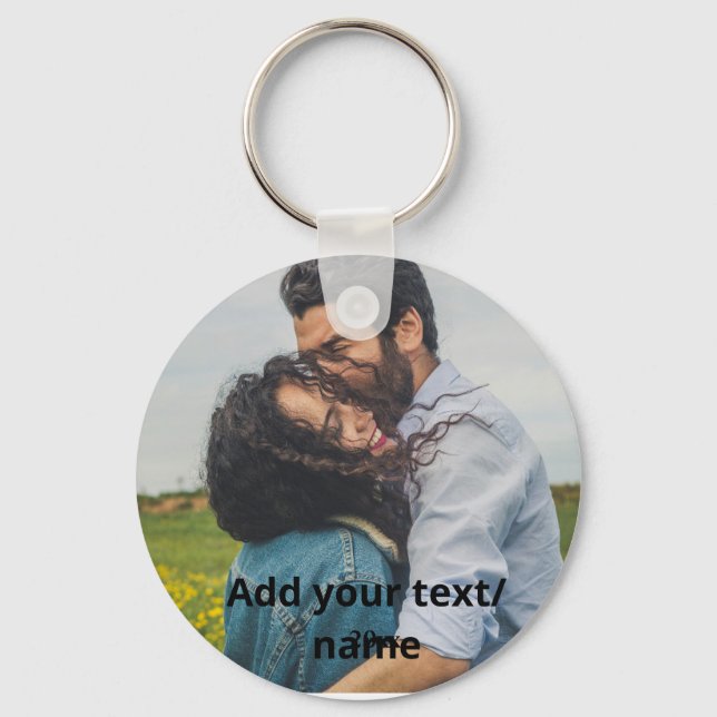 Porte-clés simple nom minimal customisé monogramme couple ke (Recto)