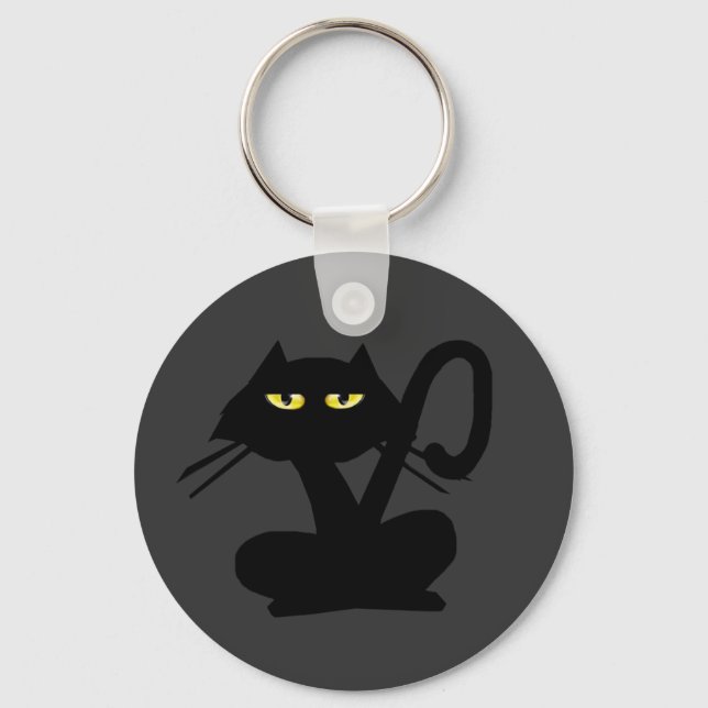 Porte-clés Simple Porte - clé de chat noir (Recto)