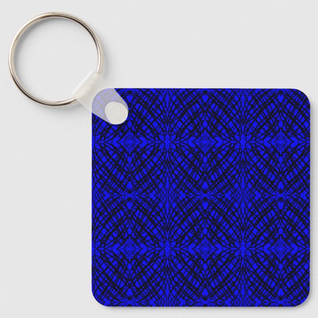 Porte-clés Simple Scribble | Carreaux miroir | Bleu | (Recto)