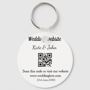 Porte-clés Simple site web de mariage code Q R ajouter nom y