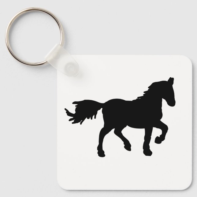 Porte-clés simple symbole du zodiaque cheval (Recto)