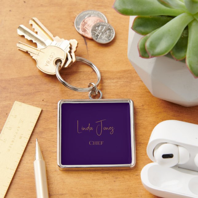 Porte-clés Simple violet simple (Bureau)