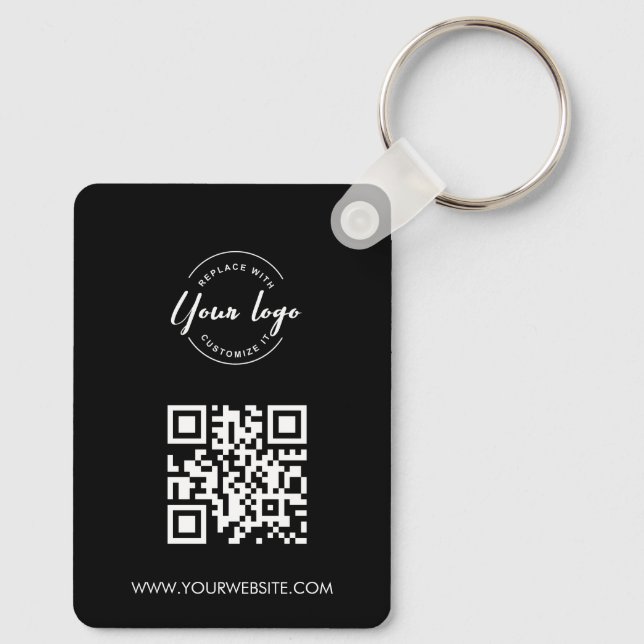 Porte-clés Simple Votre logo Code QR ici Personnalisé (Verso)