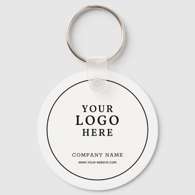 Porte-clés Simple White Business Logo Qr Code Promotional   (Recto)