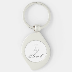 Porte-clés Simplement Bénis Dessin Minimaliste Chrétien En Li